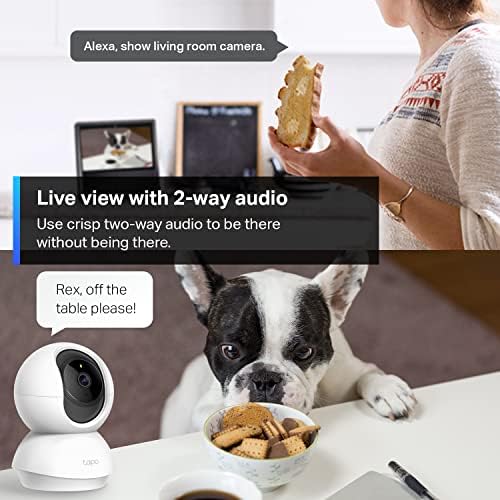 Камера за сигурност TP-Link Tapo 2K с възможност за завъртане/наклон за бебефони и радионяни, помещение за кучета с функция за откриване на движение, система за проследяв?