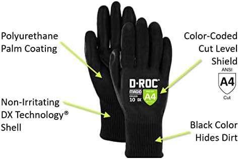 Работни ръкавици Magid D-ROC DX Technology С антиоксидантна полиуретанова боя С покритие за защита на ръцете От порязване
