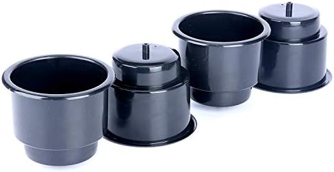 Amarine Made (Комплект от 4 броя) Черно-Вградени Титуляр за пластмасови Чаши за напитки с чашка за изпускателя, за лодки, Автомобили