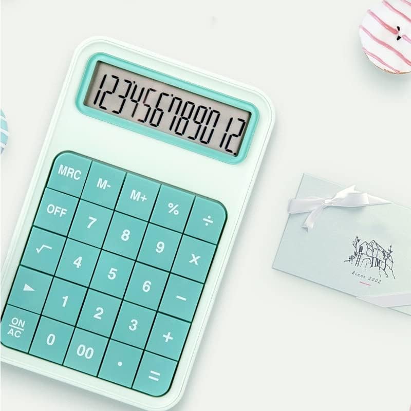 JFGJL 12-цифров Настолен калкулатор С големи бутони, сладък карамел цвят, Финансов инструмент за водене на счетоводство, батерия за училище