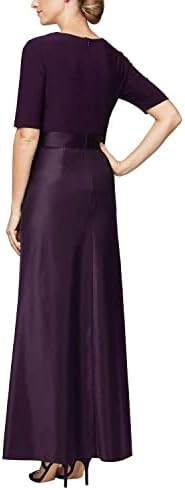 Жена атласное бална рокля-риза Alex Evenings с джобове (Миниатюрни и обичайните размери)