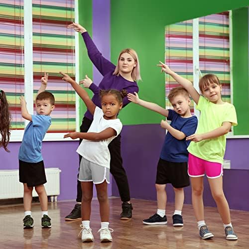 Resinta 4 Опаковки Шорти за бягане за момичета на бързо съхнещи Детски Спортни къси Панталони От Полиестер Активни Шорти За тренировки