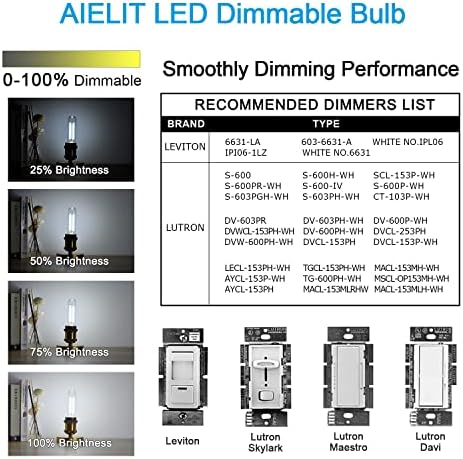 Led Тръбна лампа AIELIT E26 мощност от 25 W, еквивалент на ярко-бяла 5000 До 200 Лумена, 2 W, Дневен Лампа DimmableT10/T30 Edison, led лампи с нажежаема жичка за Полилеи, 4 Бр. в опаковката