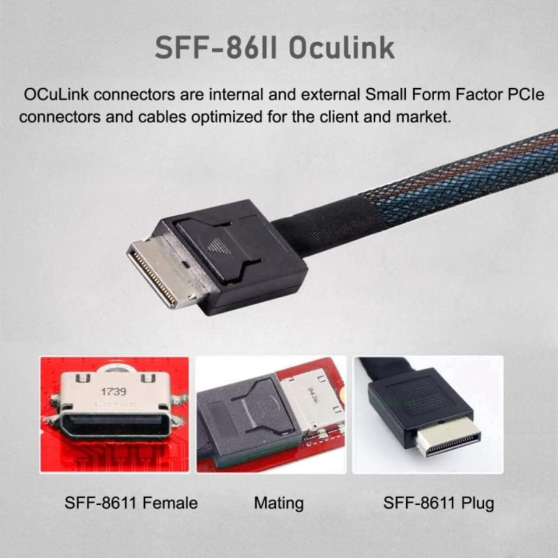 Адаптер Xiwai СФФ-8612 СФФ-8611 Oculink за PCIE PCI-Express 16x 4X с един Порт SATA захранване за видеокартата и Дънната платка