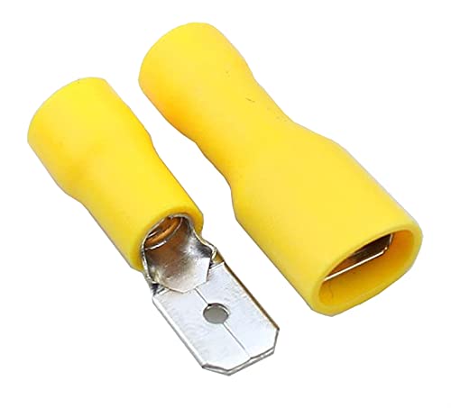 DJDLFA 5.5-250 MDD5.5-250 Жълт Мъжки Женски Конектор за свързване на електрически Кабели Обжимные Клеммные съединители (Цвят: 50шт 25