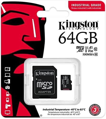 Карта Kingston 64GB Micro SD индустриален клас (2 комплекта) с адаптер (SDCIT2 /64GB) В комплект с (1) за Всички, с изключение на устройството за четене на карти памет Стромболи и SD TF