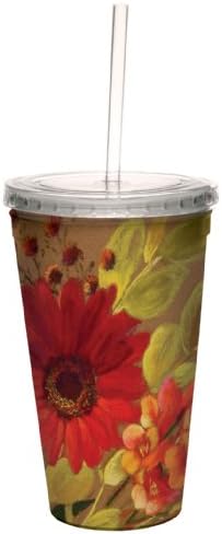 Накрайник за цветята шоу Писма без дървета от Nel Whatmore Artful Traveler, Двухстенный Студена чаша с многократно соломинкой, 16 унции