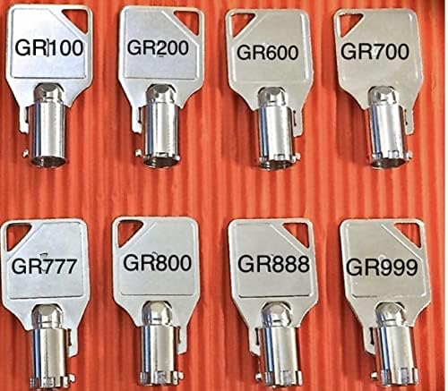 Сменяеми ключове GR100-GR999 за търговски ключовете на пералната машина Speed Queen Greenwald Industries, 8 ключа (GR100-GR999), GR100,