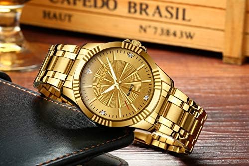 Мъжки Ръчен часовник DREAMING Q & P Fq-005 в Класически Стил от Злато от Неръждаема Стомана с Кристали за Мъже