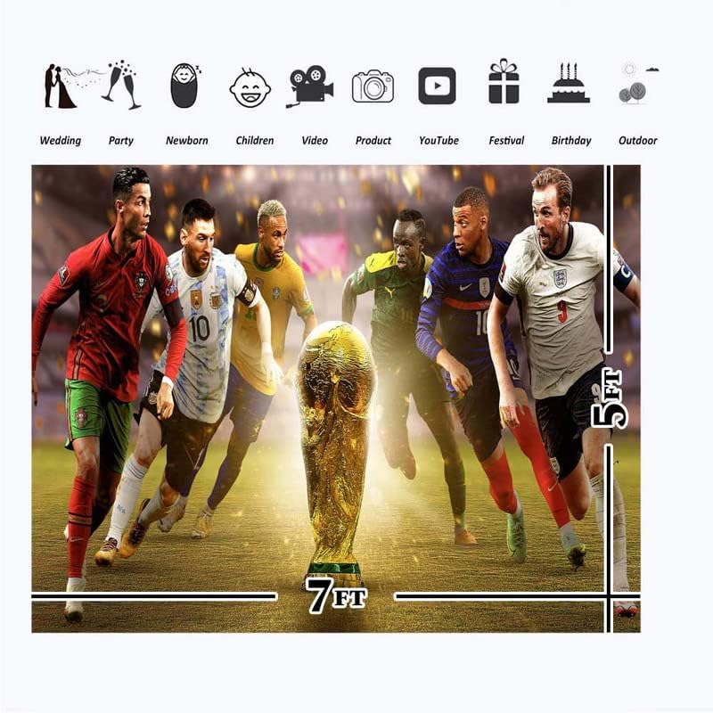 На фона на мондиал 2022 7x5 фута Супер Футболна Звезда на Фона на световното Първенство по футбол в Катар 2022 Албум Плакат за Стенни