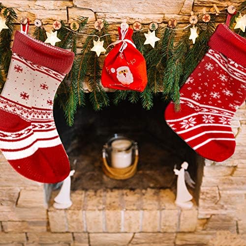 KD KIDPAR 8 X 20 Трикотажни Коледни Чорапи, Коледни Чорапи от Едра Селски Прежда за Украса на семейни Празници