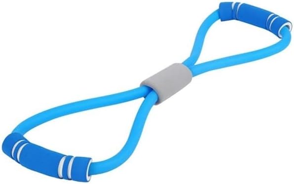 SAWQF Начало Спорт Фитнес Йога 8 Форма Дръпна Въжето на Тръбата Обзавеждане Инструмент Фитнес Упражнения (Цвят: синьо)
