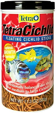 Плаващи пръчици за цихлиди TetraCichlid 11,3 унции храна за риба на езерото, балансирано по хранителни вещества, (опаковка от 12 броя)