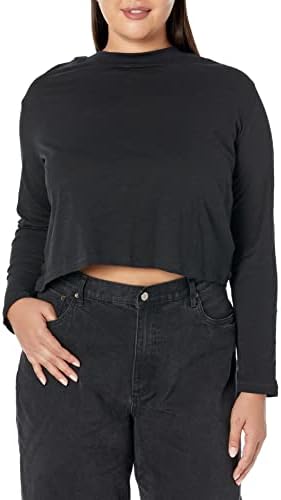 Дамски Укороченная тениска Рави с кръгло деколте и дълги ръкави The Drop
