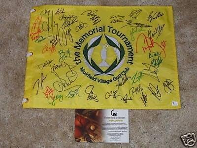 Серхио Гарсия, Том Леман, Дали Янзен, Ян Поултер и още 37 души, с надписи - квадратчетата за голф с автограф