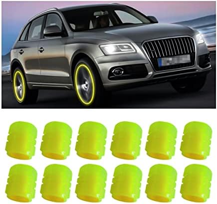 12 БР. Флуоресцентни Капачки за вентили за автомобилни гуми, Светещ Въздушна Капак за Джанти Клапани, Пыленепроницаемая С подсветка,