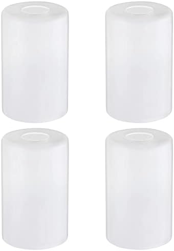 Подмяна на абажуров от бяло матово стъкло 4 опаковки, Елегантна Стъклена Лампа Покрива Цилиндрична Стъклена топка с 1-5/8-инчов Стъклен
