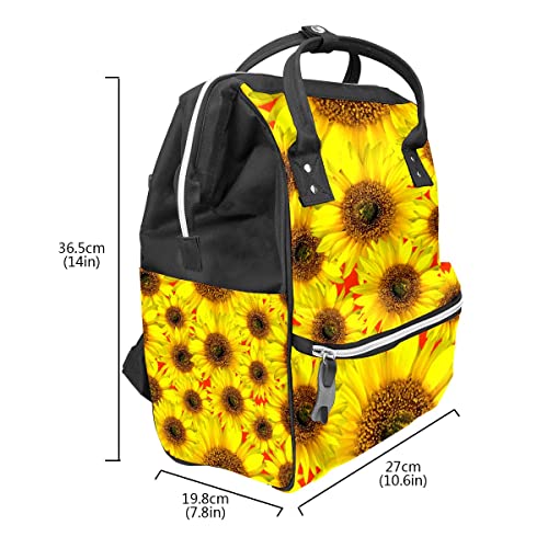 Чанта за Пелени С Жълто Модел Семки, Цветната Раница За Пътуване с Голям Капацитет