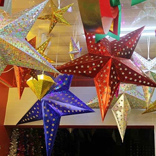 NUOBESTY Коледен Декор на Хартиен Звездна Лампа Лампа Коледа Подвесное Украса 3D Света Звезда Сватба Рожден Ден на Фестивала Украса За