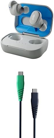 Кабел Skullcandy Grind & Line USB-C-C / Безжични слушалки в ушите Bluetooth / За използване с iPhone и Android / Калъф за зареждане и