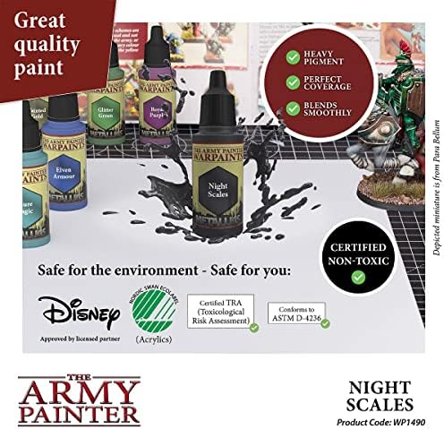 The Army Painter Night Scales Warpaint - Акрилна Нетоксичная силно Пигментированная боя на водна основа за Настолни Ролеви игри, настолни
