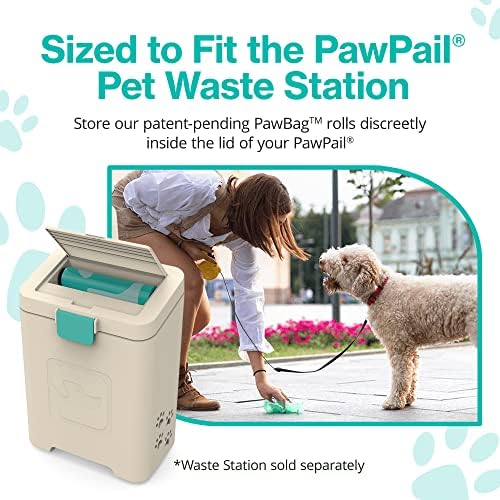 Найлонови торбички за кучешки какашек PawPail за станция за събиране на отпадъци, Масивни Херметични и трайни екологични торбички за