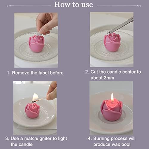 1 БР. Ароматерапевтическая Свещ в с форма на Рози, Ароматни Свещи с Етерични Масла За Облекчаване на стреса, Празнични Свещи за Подарък