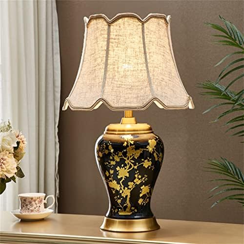 ZLXDP Ретро Платинена Керамична Настолна Лампа Нощна Лампа за Спални Led Декоративна Лампа Бутон за нощна светлина на Атмосферата (Цвят: