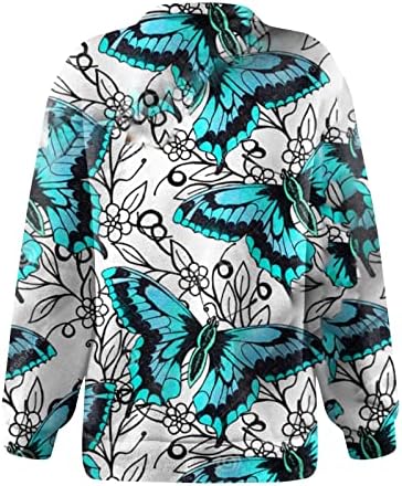 Дамски Графични Блузи с V-Образно деколте на 1/4 цип, Регулируеми Реколта Униформа Топли Тениски с Надпис Благодарни за Жени