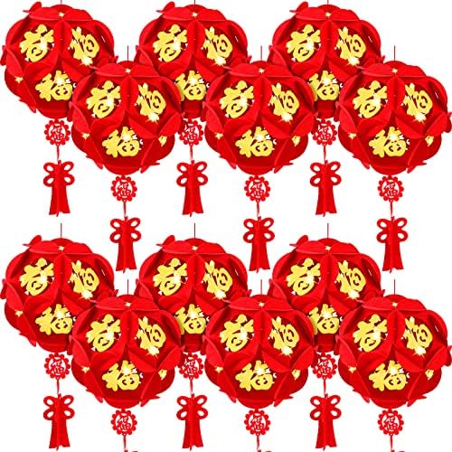 12 Фенер с Гортензией, Червен Китайски Фенер, Китайски Пролетен Фенер на Китайската Нова Година, Китайския Пролетен Фестивал, Празник