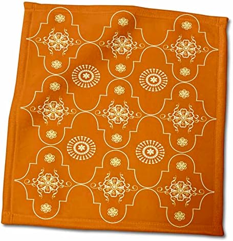 3дрозовые Оранжево-бели Чаршафи с Елегантен дизайн във формата на кръгове и цветя (twl-217811-3)
