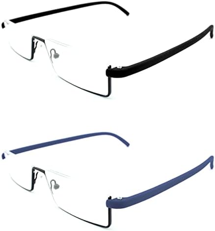 Очила за четене в полукадровой рамки DABYDA с Преносим футляром Тънки, Леки Очила за четене с кутия пролетта на електрически вериги,