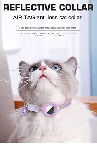 viviweek 8 БР., GPS-Нашийник за проследяване на котки за малки котки, Нашийник за котки с въздушна етикет с Хризантемой, Регулируем Кожен
