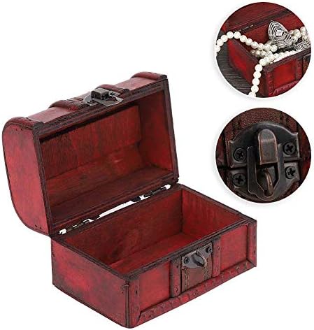 Реколта Ковчег за пръстените от Сандъка със Съкровища BORDSTRACT С Капак, Дървена Ковчег за Бижута, Малка Кутия За Съхранение на Ръчен
