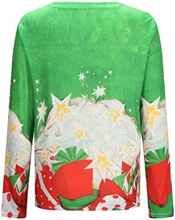 Коледен Пуловер, Потници за Жени, Сладка Тениска с Принтом Дядо Коледа, всеки ден на Свободните Пуловери С Дълъг Ръкав, Hoody, Блуза