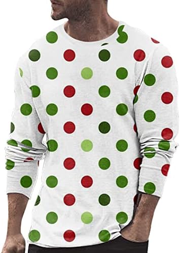 ZDDO, Коледни тениски с дълъг ръкав за мъже, Коледни Тениски с 3D геометричен графичен принтом, Върхове с кръгло деколте, Вечерни Спортни