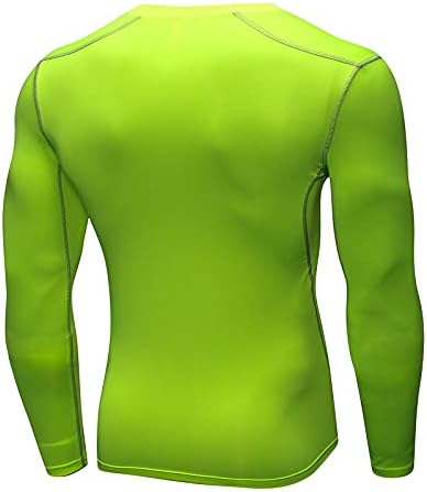 BADHUB Мъжки Компресия Ризи с дълъг ръкав, тениски с Базов Слой за Активни Спортове, Спортна Тренировочная Риза Slim Fit