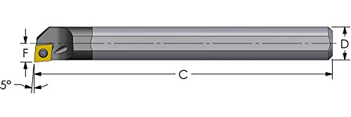 Твердосплавная расточная планк Ultra-Декс E05K SCLPL1.8 за определяне на положителен CPMT 1.81.20.5 под ъгъл -5 градуса, на Лявата ръка, Без пункция /Охлаждаща течност не преминава
