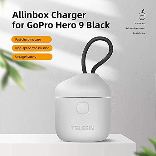 Комплект за четене на SD карти TELESIN AllinBox Charger, Тройно Зарядно устройство за GoPro Hero 11, Hero 10/9 Black - Само за зарядното