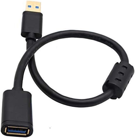 zdyCGTime Кабел удължителен кабел USB 3.0 A, кабел-удължител USB 3.0 Тип A за мъже и жени с магнитен пръстен за пренос на данни за флаш