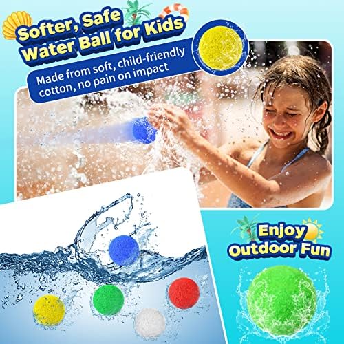 За многократна употреба Водни топки DPTOYZ, 75 Топки от Мек памук с висока Попиваща способност, Водни Игри за деца на улицата, Водни