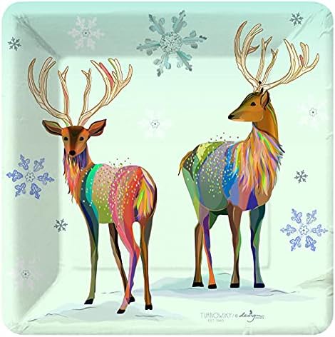 Разнообразни Декоративни Хартиени Чинии Коледни Чинии за Еднократна употреба Чинии за Коледно парти с Декорации във формата на елен и