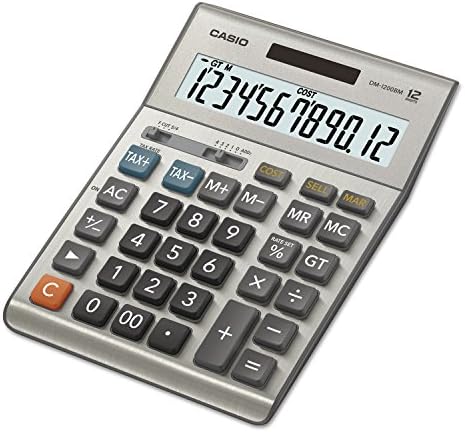 Настолен калкулатор Casio Dm1200bm Dm1200bm, 12-Цифрен LCD дисплей, Сребрист
