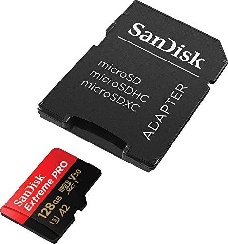 Карта памет SanDisk 128 GB Micro SDXC Extreme Pro Работи с Insta360 One X, екшън-камера Insta360 EVO U3 V30 4K A2 (SDSQXCY-128G-GN6MA)