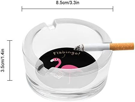 Фламинго Розов Стъклен Пепелник С Цигара В Пепелника На Притежателя Калъф За Домашния Офис Вътрешна Декорация