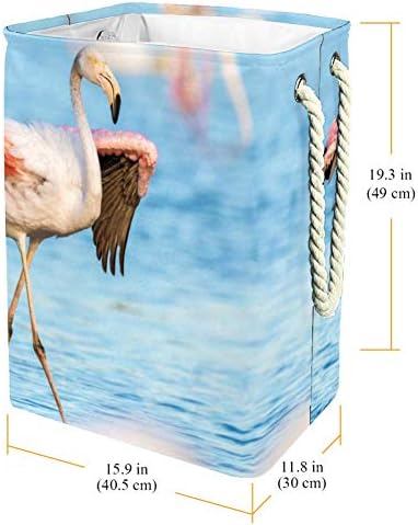 Unicey Flamingo Едрогабаритна Кошница За Дрехи, Сгъваема Кошница За Съхранение на Бельо за Спални, Детски