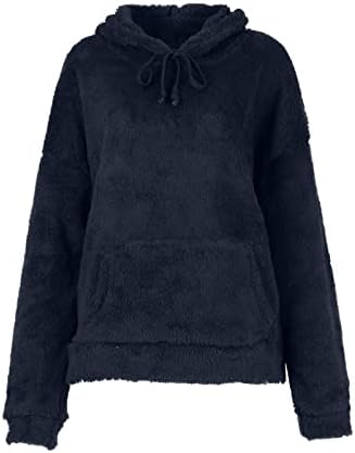 UOFOCO/ Женски Коледни Модни Блузи и Блузи с качулка на цип, мек вълнен плат Пуловер, Пуловери, Удобни Блузи за Момичета