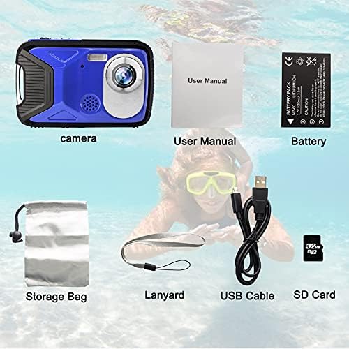 Водоустойчива Камера, Lovpo 16-подножието Подводна Камера с Full HD 1080P 21 Mp Детски Цифров Фотоапарат с 2,8-инчов LCD екран 8-Кратно