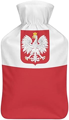 Флаг на Полша с Орел Плюшено Инжекцион Вода Гума Чанта За Топла Вода, Преносима Топло за Топла Вода, Топла вода сак За Ръце И Крака