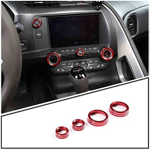 Капак бутони за Регулиране на силата на звука на климатик ac от Алуминиева Сплав, Съвместими с Chevrolet Corvette C7 2014 2015 2017